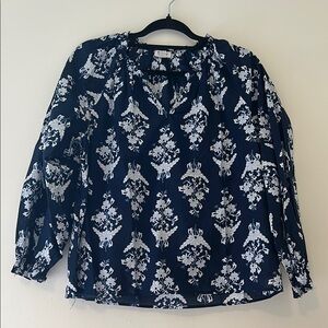 J. Crew Floral Artist Top in Blue Print